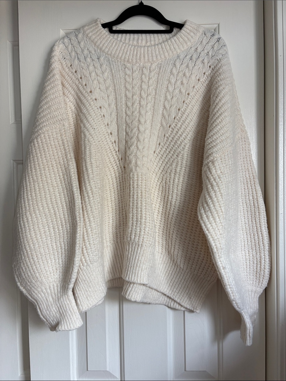 Sonoma Off-White Cable Scoop Neck Sweater